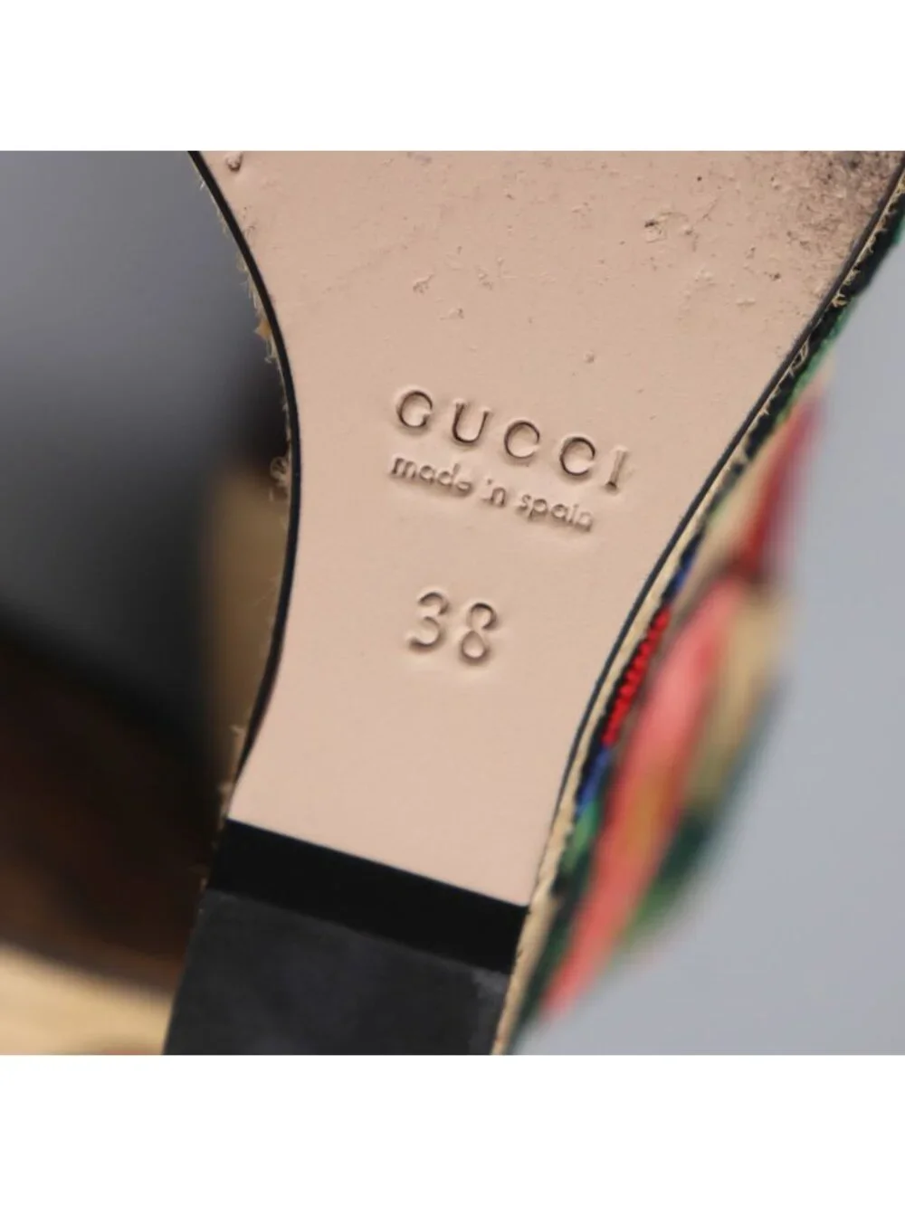 Gucci Ophelia Hibiscus Red Suede Floral Crewel Wedge Platform Espadrille 38 Box